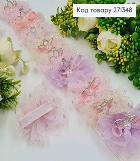 Набор детских заколок, клев, "Принцессам" с бантиком и жемчужиной, 10 шт/наб. 271348 фото