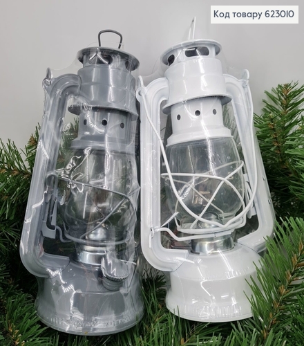 Лампа масляна 25 см біла/сіра 623010 фото 1