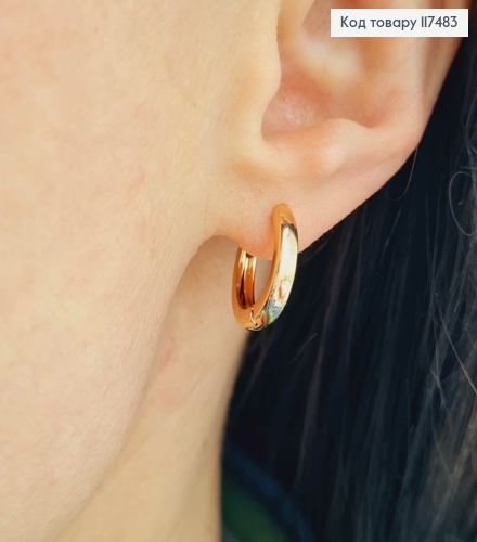 Серьги кольца Классические, диаметр 1,6, Xuping 18К 117483 фото 2