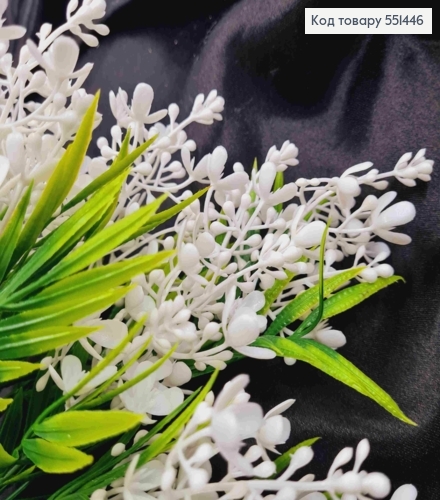 Искусственная композиция Пуансетия, БЕЛОГО цвета, 7 веточек на металлическом стержне, 31см 551446 фото 2