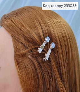 Заколка стрела, золотого цвета, с большим камешком, 3см, цена за 2шт. 233088 фото