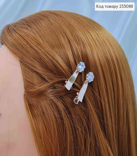 Заколка стрела, золотого цвета, с большим камешком, 3см, цена за 2шт. 233088 фото 1