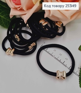 Резинка чорна, з бусиною бантиком, 5см 253149 фото