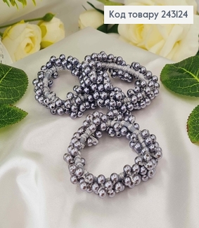 Резинка 7,5см прошита СРІБНИМИ бусинками 243124 фото