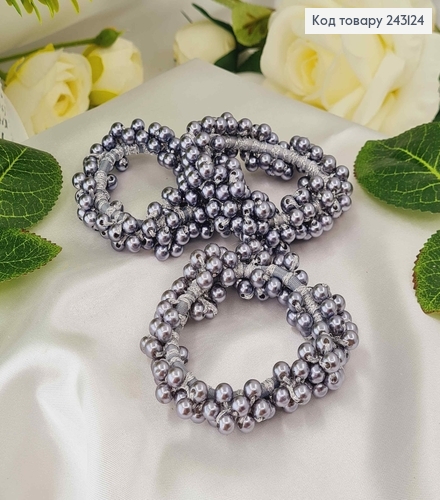 Резинка 7,5см прошита СРІБНИМИ бусинками 243124 фото 1