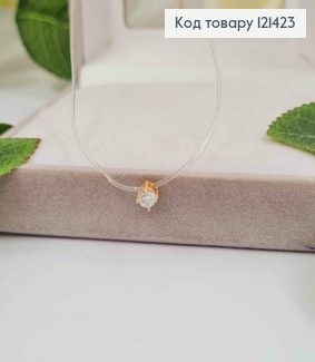 Жилка прозрачная, с круглым камешком 3,5мм., дл. 45+5см, Xuping 18K 121423 фото