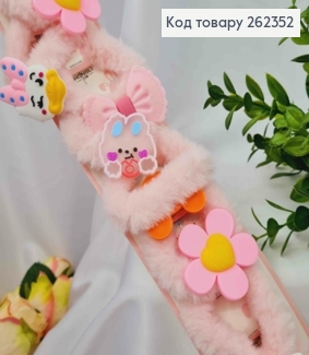 Набор резинок-пушек (10шт), бантик-цветок-утенок, розового цвета, резинка 6см, фигурка 4см. 262352 фото