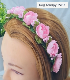 Венок металл, РОЗОВЫЕ пионы, ручная работа, Украина 287013 фото