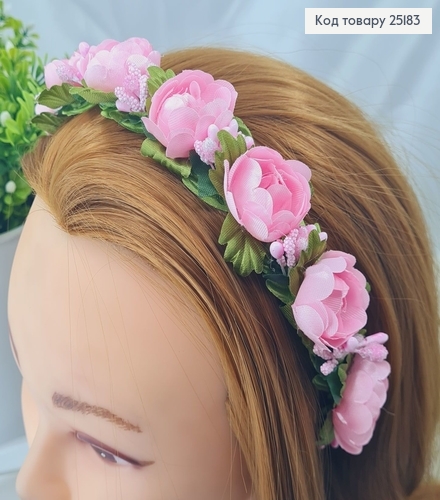 Венок металл, РОЗОВЫЕ пионы, ручная работа, Украина 287013 фото 1