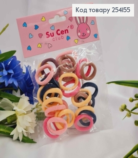 Набор детских резинок микрофибра, 30шт/уп, пастельных цветов 254155 фото