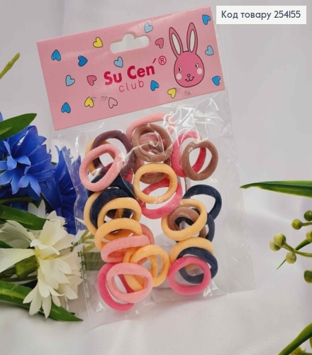 Набор детских резинок микрофибра, 30шт/уп, пастельных цветов 254155 фото 1