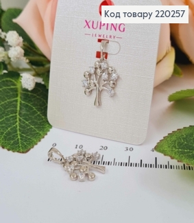 Кулон родований, дерево з камінчиками, 1,8см, Xuping  220257 фото