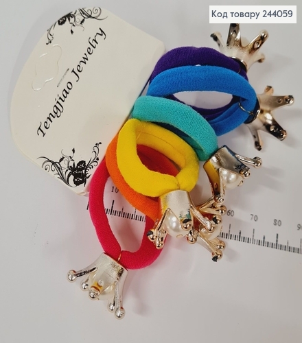 Резинка цветная  с короной 6 шт / уп 244059 фото 1