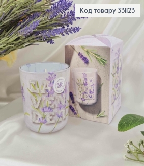 Аромасвічка стакан LAVANDER pure 150 г/30 год, bartek candles 331123 фото
