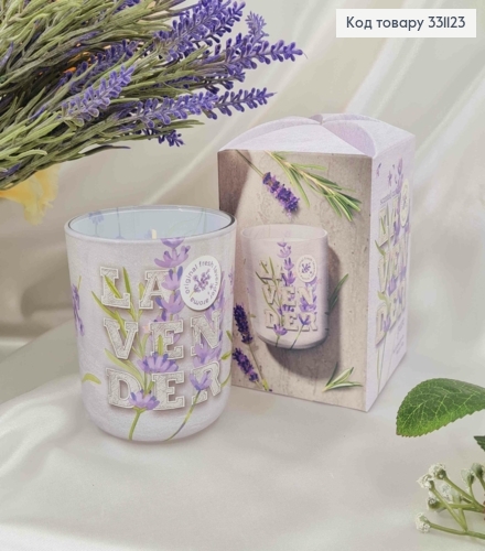 Аромасвічка стакан LAVANDER pure 150 г/30 год, bartek candles 331123 фото 1