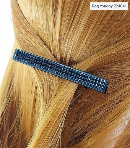 Заколка стріла чорна з камінцями чорними 224041 фото 1