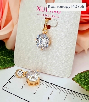 Кулон, круглий Камінчик 1,1см, Xuping 18K 140736 фото