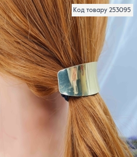 Резинка 5см на хвіст  "Овальна БРОШКА мала" в асорт.(золото/срібло) 253095 фото