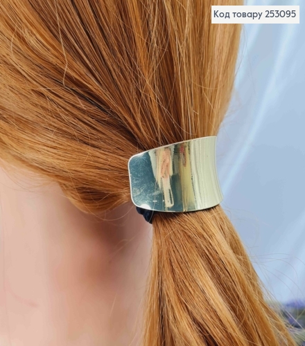 Резинка 5см на хвост "Овальная БРОШКА малая" в асорт. (золото/серебро) 253095 фото 1