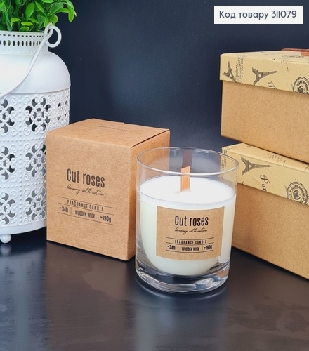 Аромасвічка стакан BISPOL Мускус-Цитрус з дерев'яним гнотом 170 г/30 години, 80-070-328 311079 фото 1