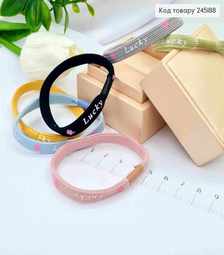 Резинка шнурок с надписью "Lucky", Яркие цвета в ассортименте, 5см 245188 фото 1