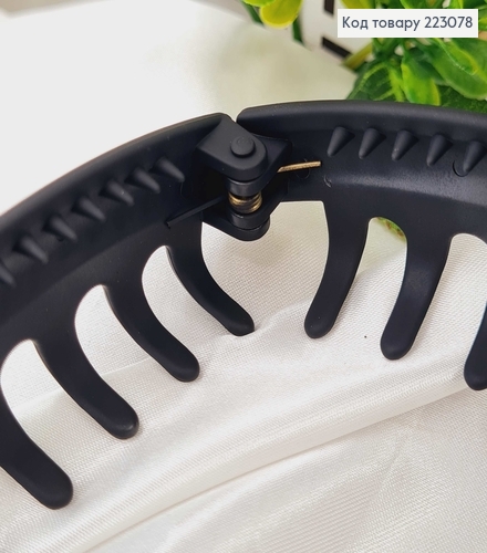 Заколка банан, черный каучук с пружиной, 13см 223078 фото 2