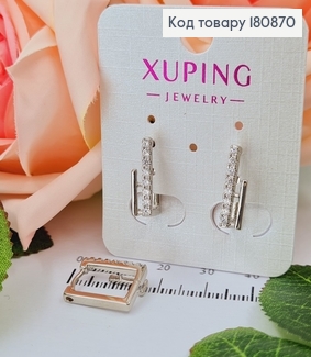 Сережки родовані Квадратні з камінцями, 1,5*0,5см, Xuping 180870 фото