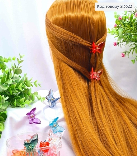 Краб пластик глянцевый "Бабочка", размером 4*2,5см, Яркие цвета в ассортименте. 213322 фото 1