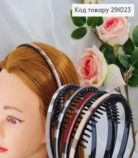 Обруч пластик с тканью и расческой в асс. 291023 фото