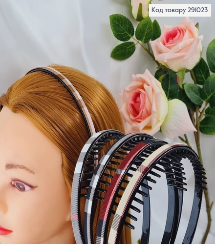 Обруч пластик с тканью и расческой в асс. 291023 фото 1