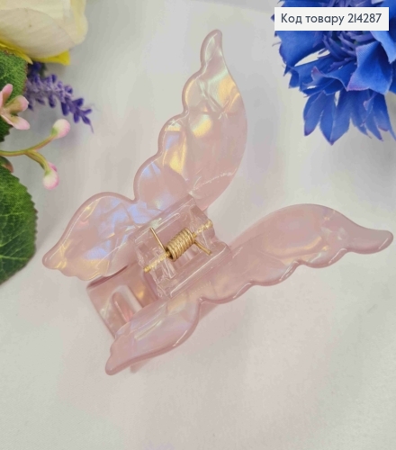 Краб пластик (акрил), БАБОЧКА, 7*6,5см, Перламутрово-сиреневого цвета 214287 фото 2