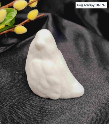 Фигурка "ВОРОБЕЙ", (пластик, бархат), БЕЛОГО цвета, 5*5,5см 282176 фото 1