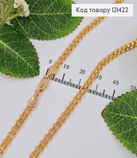 Цепочка, плетение французский бисмарк, толщина 4мм, длина 50см, Xuping 18K 121422 фото