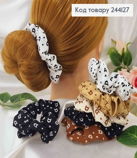 Резинка "Діор", тканина об'ємна, в асорт. 244127 фото