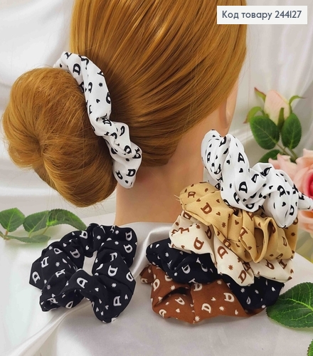 Резинка "Діор", тканина об'ємна, в асорт. 244127 фото 1