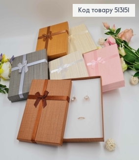 Коробка прямоугольная для наборов "Атласный бантик", 18*14*3, в ассортименте 513151 фото