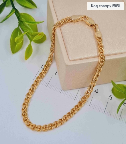 Браслет плетение НОНА, ширина 3,5мм, длина 21см, Xuping 18К. 151151 фото 1