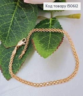 Браслет 2,5мм, длина 19см, плетение французкий бисмарк, Xuping 18K 150612 фото