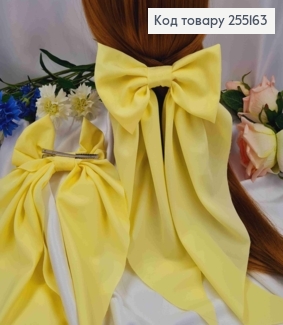 Заколка (7,5см) БАНТ ЖЕЛТОГО цвета, стрейч котон, размер 14,5*36см, Украина 255163 фото