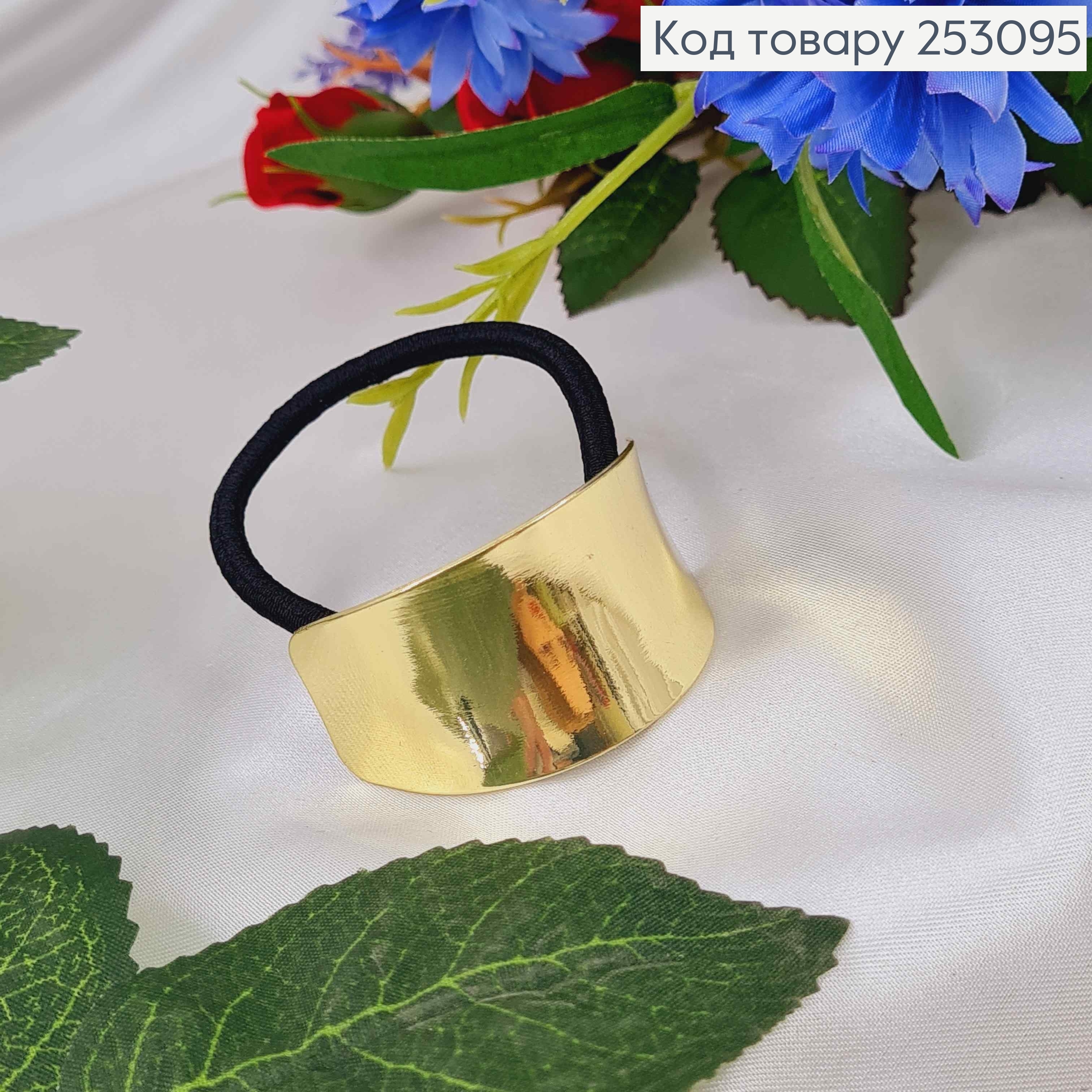 Резинка 5см на хвост "Овальная БРОШКА малая" в асорт. (золото/серебро) 253095 фото 2