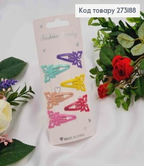 Заколки (6шт) Тік-так дитяча,3,5см,  МЕТЕЛИКИ,  273188 фото