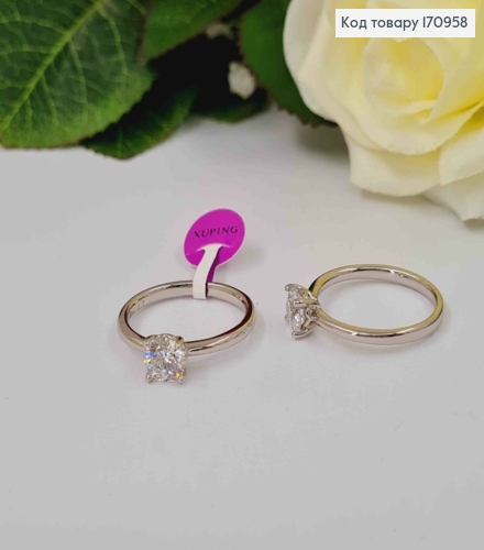 Кольцо родованное, с камнем, Xuping 18К 170958 фото 2