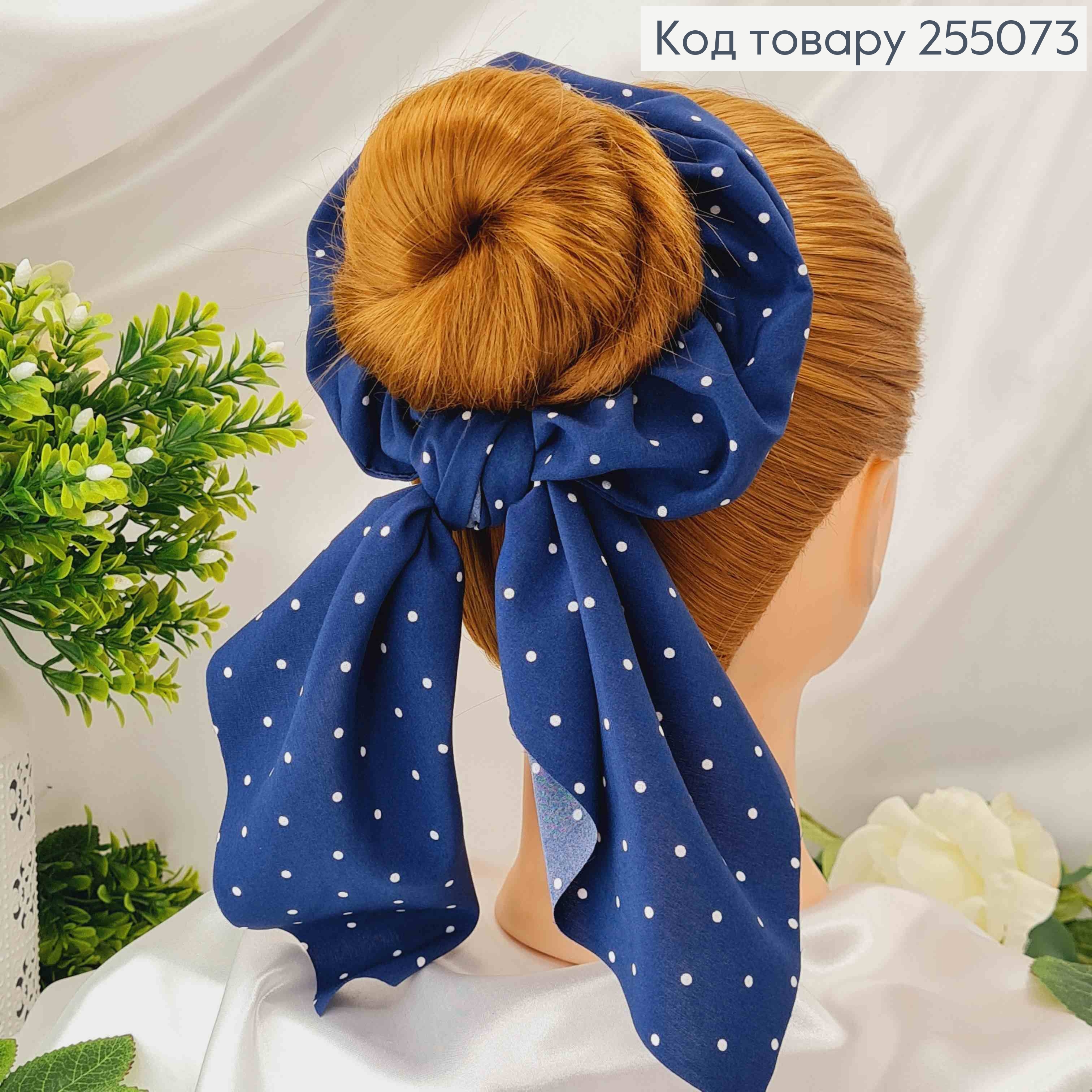 Резинка, Твилли бант Синего цвета в горошек, 13*17см 255073 фото 1