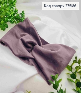 Пов'язка чалма, м'який велюр, СЛИВОВОГО кольору, діаметр 44см, ширина 11см, ручна робота,Україна 275186 фото