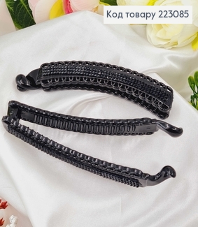 Зааколка банан 11см черный в ЧЕРНЫХ стразах 223085 фото