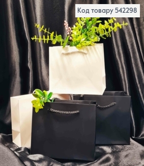 Пакет бумажный Однотонный, 12*16*6см, Черный/ Белый цвета в ассортименте. 542298 фото