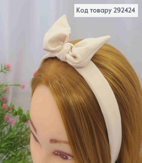 Обруч пластик в ткани "Солоха", Пудрового цвета, 2,5см, ручная работа, Украина. 292424 фото