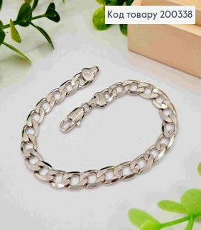 Браслет родованный ПАНЦИРНОЕ ПЛЕТЕНИЕ, ширина 7мм, длина 19см, Xuping 200338 фото