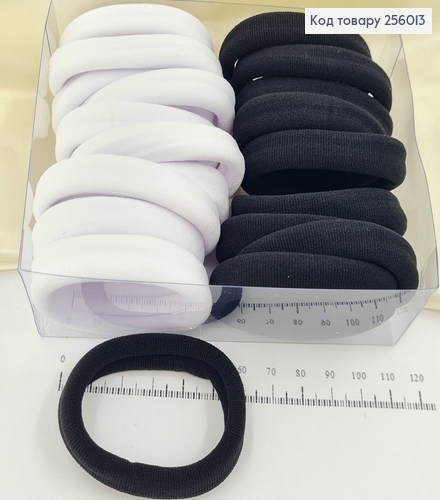Резинка микрофибра Китай 5 см №7 20 шт/уп (чор/бел) 256013 фото 1