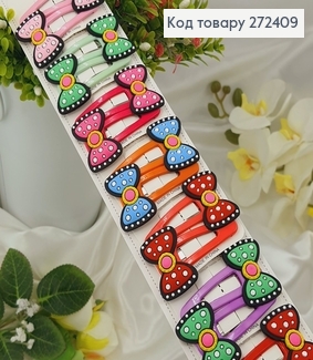 Заколка так "Бантики в горошек" 6,5см 20шт.\уп. 272409 фото